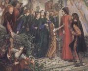 Dante Gabriel Rossetti Beatrice Meeting Dante at a Marriage Feast,Denies him her Salutation (mk28) oil painting reproduction